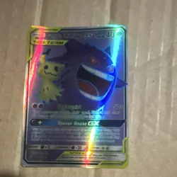 Pokemon Gengar & Mimikyu GX TAG TEAM Full Art Ultra Rare Holo 164/181 Team Up - Image 1