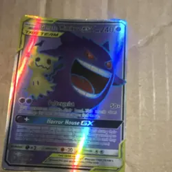 Pokemon Gengar & Mimikyu GX TAG TEAM Full Art Ultra Rare Holo 164/181 Team Up - Image 3