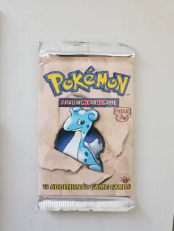 Pokemon 1999 Fossil 1st Edition Lapras Booster Pack HEAVY 21.18g Video #4 - Image 1
