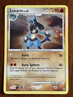 Lucario 6/130 Holo Diamond and Pearl With Swirl Pokemon TCG - Image 1