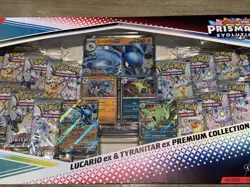 Pokemon TCG: Prismatic Evo Lucario Tyranitar Ex Premium Collection Sealed Box - Image 2