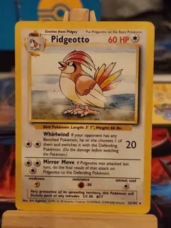 Pokemon TCG Pidgeotto 4th Print Rare Non Holo Base Set 22/102 WOTC - Image 1