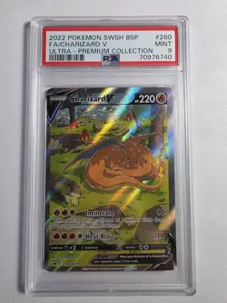 Pokemon Charizard V SWSH260 Sword & Shield Promo Full Art Holo PSA 9 2022 - Image 1