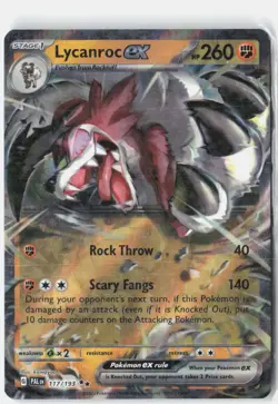 Lycanroc ex 117/193 Double Rare Paldea Evolved Pokemon Near Mint - Image 1