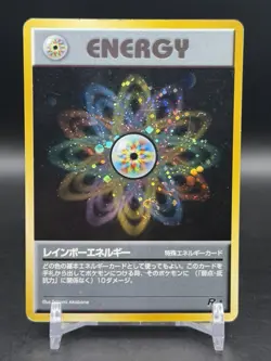 Pokemon Rainbow Energy Holo Rare Japanese Rocket Gang 1997 WOTC SWIRL MP - Image 1
