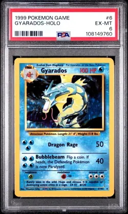 1999 Pokemon Base Set GYARADOS HOLO PSA 6 EX-MT #6/102 WOTC Vintage - Image 2