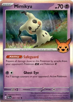 MIMIKYU 097/193 HOLO RARE TRICK OR TRADE POKEMON LP D - Image 1