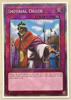 Yugioh! 1x Imperial Order RA03-EN106 Platinum Secret Rare 1st Ed NM - Image 1