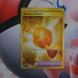 Pokemon TCG - Bravery Charm 175/142 - Stellar Crown - Holo Gold Hyper Rare - Image 3