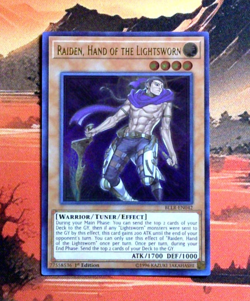 YuGiOh! Raiden, Hand of the Lightsworn BLLR-EN042 1st Edition NM UR - Image 1