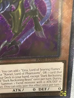Yugioh Dark Beckoning Beast RA03-EN027 Quarter Century Secret Rare 1st Edi NM - Image 3
