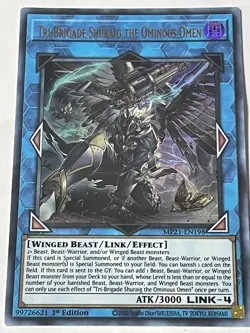 YUGIOH TRI-BRIGADE SHURAIG THE OMINOUS OMEN MP21-EN198 ULTRA 1ST ED NM - Image 1
