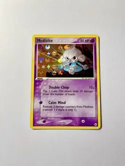 2004 POKEMON EX HIDDEN LEGENDS 65 MEDITITE REVERSE FOIL - Image 1
