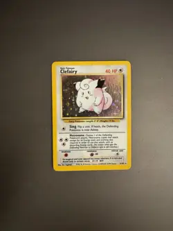 Pokemon TCG Clefairy 5/102 Base Set Holo Rare Basic 40 HP Wotc 1999 - Image 1