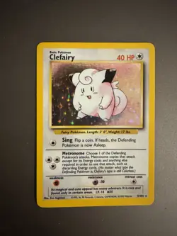 Pokemon TCG Clefairy 5/102 Base Set Holo Rare Basic 40 HP Wotc 1999 - Image 2