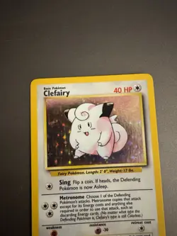 Pokemon TCG Clefairy 5/102 Base Set Holo Rare Basic 40 HP Wotc 1999 - Image 3