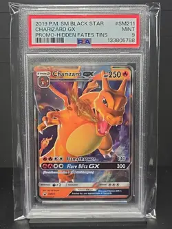 2019 Pokemon Promo Hidden Fates Tins CHARIZARD GX SM211 PSA 9 - Image 1