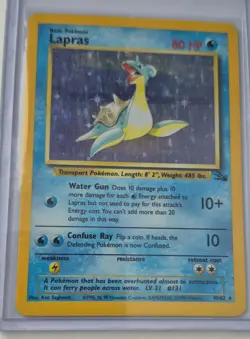 Lapras 10/62 Fossil Holo Pokemon - Image 1
