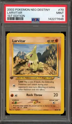 Pokemon Larvitar Neo Destiny 1st Edition #70 PSA 9 Mint - Image 1