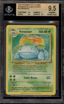 Pokemon Venusaur Classic Venusaur & Lugia ex Deck Holo #003 DAMAGED SLAB BGS 9.5 - Image 1