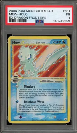 Pokemon Mew Gold Star EX Dragon Frontiers Holo Ultra Rare #101 PSA 1 - Image 1