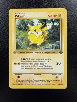 Pokemon TCG Pikachu 60/64 1st Edition Jungle LP/MP - Image 1