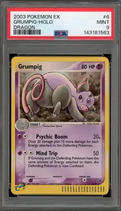 Pokemon Grumpig EX Dragon Holo Rare #6 PSA 9 Mint - Image 1