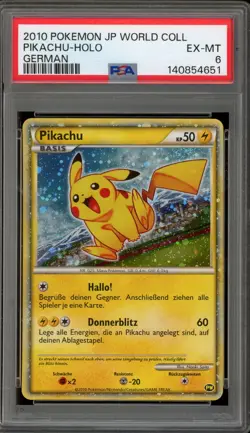 Pokemon Pikachu World Coll. GERMAN Holo PSA 6 - Image 1