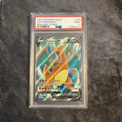 2022 Pokemon SWSH Brilliant Stars Charizard V Full Art #153 PSA 9 Mint - Image 1