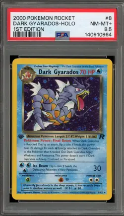 Pokemon Dark Gyarados Team Rocket 1st Edition Holo Rare #8 PSA 8.5 - Image 1
