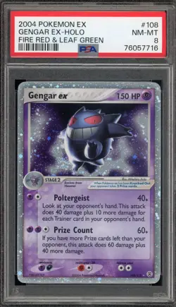 Pokemon Gengar ex EX Fire Red & Leaf Green Holo Ultra Rare #108 PSA 8 - Image 1