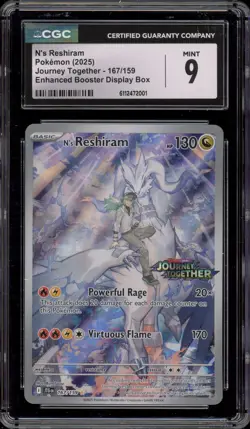 Pokemon N's Reshiram Journey Together Bx. Topper #167 CGC 9 Mint - Image 1