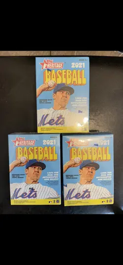 2021 Topps Heritage Baseball Factory Sealed 8 Pack Blaster Box 72 Cards Lot Of 3 - Image 1