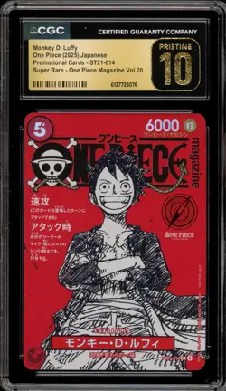 One Piece CCG Monkey.D.Luffy OP Magazine JPN SR Promo ST21-014 CGC 10 Pristine - Image 1