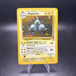 MAGNETON 9/130 Swirl Base Set 2 WotC HOLO Foil Rare 2000 Pokemon Card - LP -j - Image 1