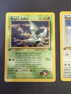 Pokemon TCG Gym Challenge 1st Edition Koga's Zubat, Pidgey, Koffing 3 Cards LP - Image 2
