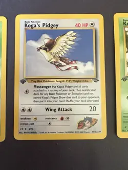 Pokemon TCG Gym Challenge 1st Edition Koga's Zubat, Pidgey, Koffing 3 Cards LP - Image 3