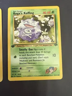 Pokemon TCG Gym Challenge 1st Edition Koga's Zubat, Pidgey, Koffing 3 Cards LP - Image 4