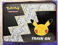 Celebrations Pokemon 25th Anniversary Collectors Chest Lunchbox Tin No Cards NM - Image 3