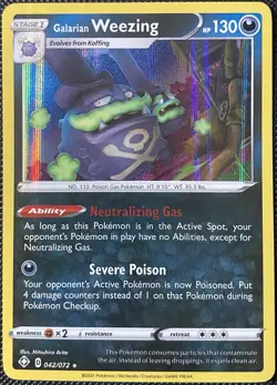 Galarian Weezing 042/072 Shining Fates (Holo Bleed) Pokemon Card - Image 1