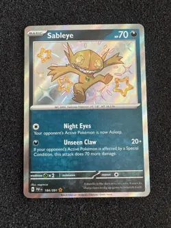 Sableye 184/091 Paldean Fates Baby Shiny Rare Holo Card Pokemon TCG NM/M - Image 1
