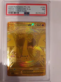2025 Pokemon phantasmal flames mega charizard X ex #130 card graded psa nm7. - Image 1