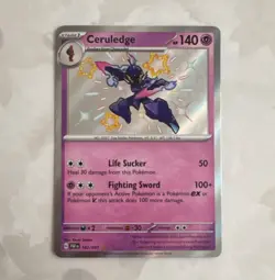 Pokemon Ceruledge Shiny Rare Holo SV: Paldean Fates 162/091 Stage 1 140 HP Card - Image 1
