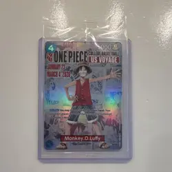 Bandai Namco One Piece CCG Monkey D. Luffy US Voyage Promo Holo Card - Image 1