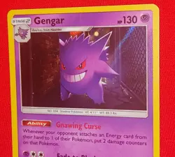 Pokemon TCG Gengar 38/111 Sun & Moon SM Crimson Invasion Holo Rare Card A - Image 3