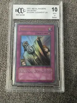 Yu-Gi-Oh! Metal Raiders 2002 Solemn Judgment & Time Wizard BCCG 10 Graded Cards - Image 4