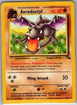Aerodactyl 16/62 Non Holo Fossil - Pokemon Card - MP - Image 1