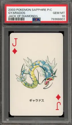 Pokemon Gyarados Jack of Diamonds Sapphire Playing Cards PSA 10 Gem Mint - Image 1