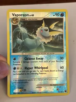 Vaporeon 34/100 Majestic Dawn Reverse Holo Lightly Played Pokemon Card - Image 1
