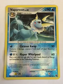 Vaporeon 34/100 Majestic Dawn Reverse Holo Lightly Played Pokemon Card - Image 3